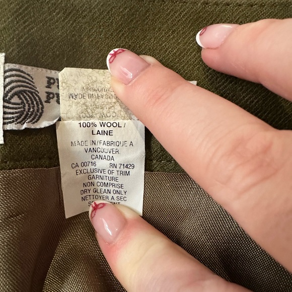 MR. JAX Vintage 100% Virgin Wool Preppy Classic Green Midi Skirt Size 16 - Picture 4 of 4